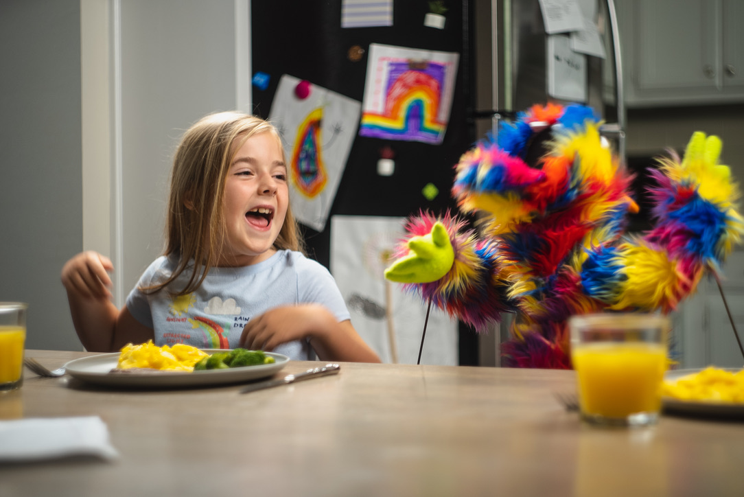 Crunchy at breakfast with a kid
